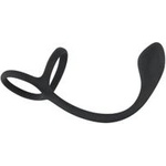 ORION Black Velvets Пръстен за пенис и тестиси + анален плъг Slim (P20488)
