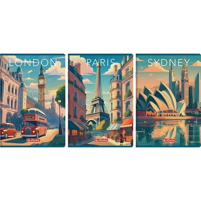 HERLITZ Zošit A4 mriežkovaný RETRO CITY