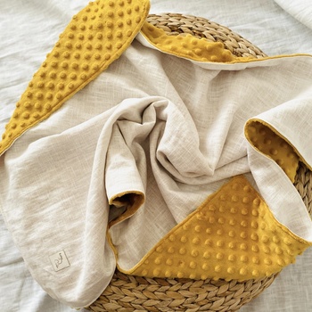 Ritka v suchu Minky ľanová deka Mango