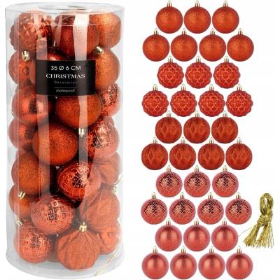 Home Styling Collection Vianočná Guľa hladká mix vzorov 6 cm 35 ks