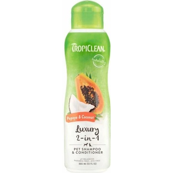 Tropiclean 2 v 1 šampon s kondicionérem papája a kokos 355 ml