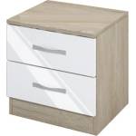 Bogdan Furniture I Нощно шкафче Mod 3055, Сонома арвен/Бял гланц