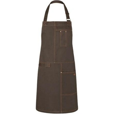 Karlowsky Gastro zástěra s laclem KY113 Chocolate 68x80cm