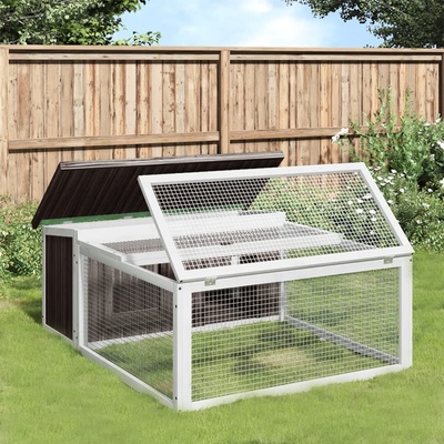 vidaXL 9799.172287 Králíkárna masivní borové dřevo šedá 117,5 x 97 x 47,5 cm