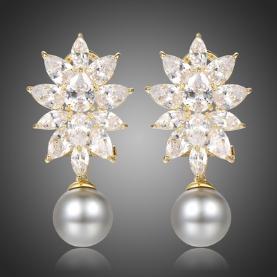 Victoria Filippi náušnice Swarovski Elements Sasha perla E0422 Bílá/čirá