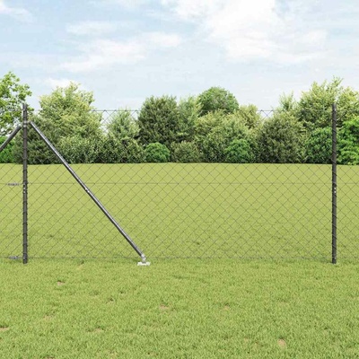 vidaXL Řetězová plotová konstrukce s hroty 25 x 1,4 m Šedá Síťovina