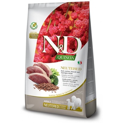 Farmina N&D DOG GRAIN FREE Quinoa Neutered Medium & Maxi - за кастрирани кучета от средни и едри породи в зряла възраст, с патешко месо, киноа, грах, ленено семе - 12 кг PND1200067