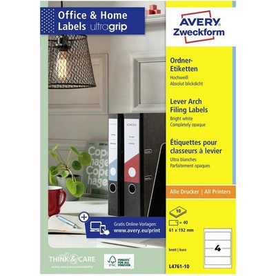 Avery-Zweckform štítky složek L4761-10 61 x 192 mm papír bílá trvalé 40 ks
