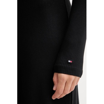 Tommy Hilfiger Рокля Tommy Hilfiger в черно среднодълга разкроена WW0WW47066 (WW0WW47066)