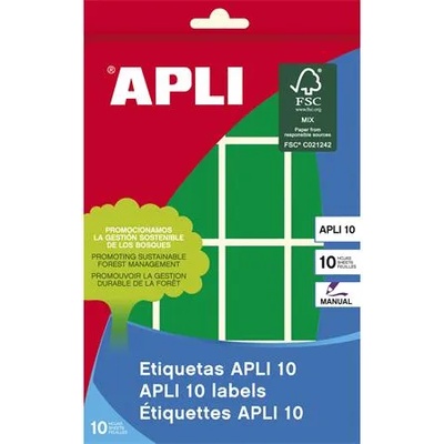 APLI Етикети, 25x40 mm, с ръкописен текст, цветни, със заоблени ъгли, APLI, зелени, 128 етикета в опаковка 02757 (02757)