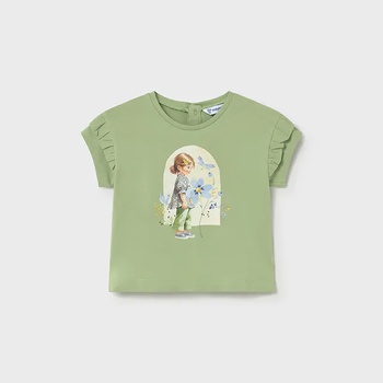 MAYORAL Тениска къс ръкав графика в цвят Босилек за бебе момиче Mayoral