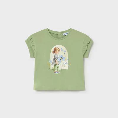 MAYORAL Тениска къс ръкав графика в цвят Босилек за бебе момиче Mayoral