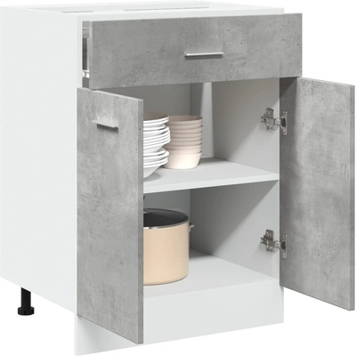 vidaXL Шкаф с чекмеджета "Lyon", цвят бетонно сив, 60x46x81, 5 см, инженерно дърво (856088)