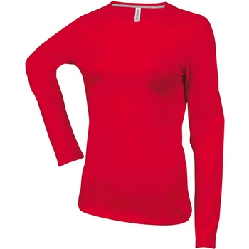 Bavlněné tričko s dlouhým rukávem Kariban Red