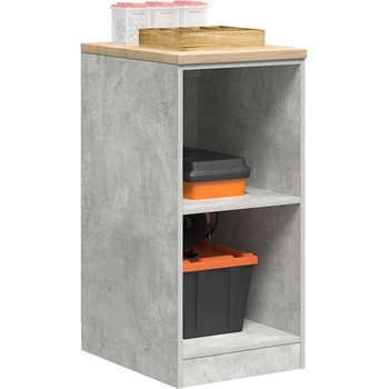 vidaXL Гаражен шкаф за съхранение, бетонно сив, 40x51x85 см, бор масив (860538)