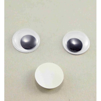 Nalepovacie pohyblivá očká - čierna, biela, priehľadná - priemer 1,8 cm