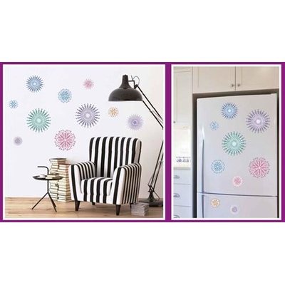 IMPOL TRADE SLK-8707 3D samolepky na zeď - vločky modro-zelené , rozměr 17 x 17 cm – Sleviste.cz