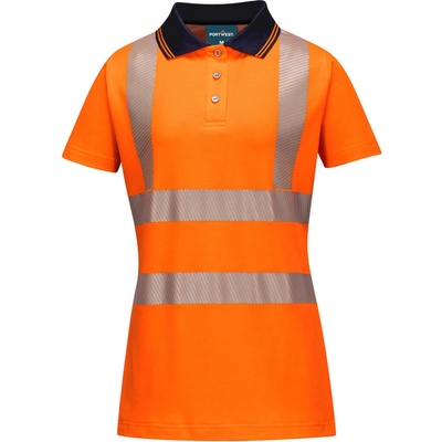 Dámske reflexné Pro polo tričko Oranžová čierna