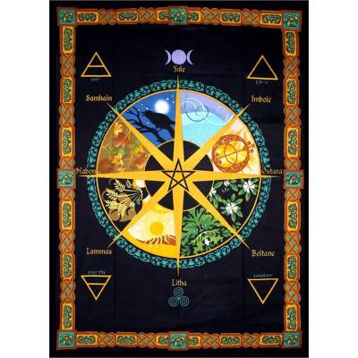 Přehoz Mandala - Pohanský kalendář 132 x 198 cm