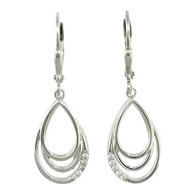 INFINITYSILVER Stříbrné visací náušnice ALINE se zirkony OE436496