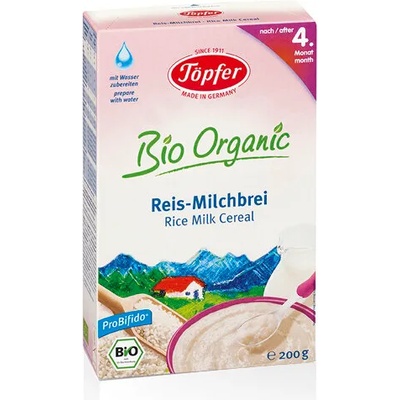 Topfer млечна био каша с ориз 4 месец 200 гр