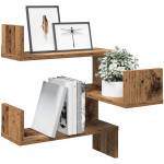 vidaXL Стенни ъглови рафтове 2 бр. старо дърво 40x40x49, 5 см (856607)