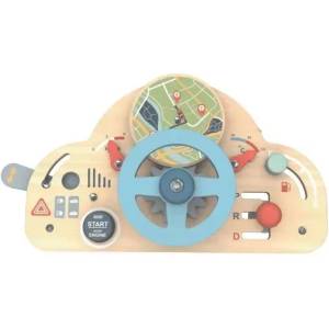 Tooky Toy Tooky Toy: 2 в 1 дървено кормило за игра и дъска за занимания (TA491A)