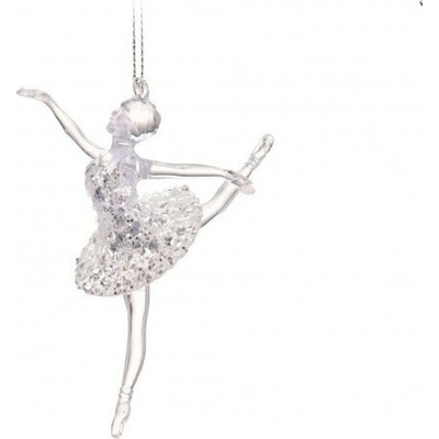 H&S 247860 vianočná ozdoba - ballerina 14cm, strieborná
