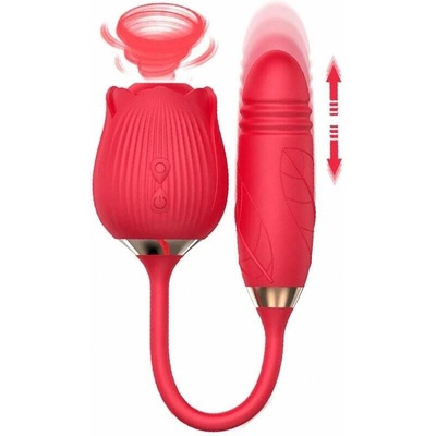 Multifunkční s podtlakovým sáním klitorisu a přirážejícím pohybem Rose Sucking & Thrusting