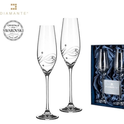 Bohemia Crystal Sklenice na sekt flétny přátelská souprava Lunar 2 ks 210 ml