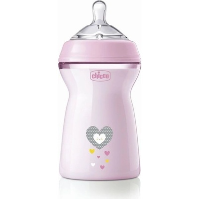 Chicco fľaša dojčenská Natural Feeling dievča ružová 330ml