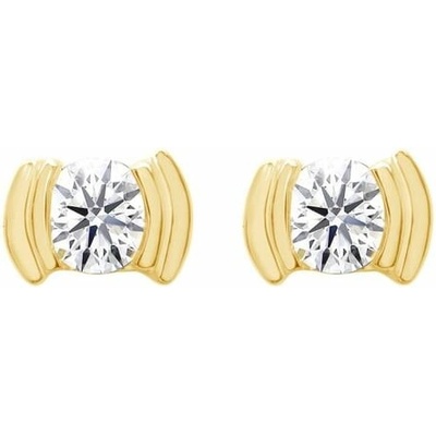 Eppi Minimalistické zlaté peckové náušnice s diamanty Vilhelmina E49351