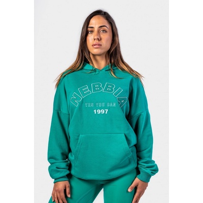 Nebbia Oversize mikina s kapucí GYM RAT 256 green