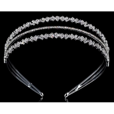 Naishide Jewelry Trojitá čelenka do vlasů s krystaly