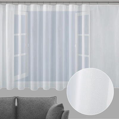 Biela hladká perleťovo lesklá záclona/organza s olovkom ZAC-032 výška 160 cm Šitie na mieru