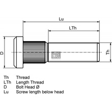 Šroub kola DT Spare Parts 1.17134 1.17134