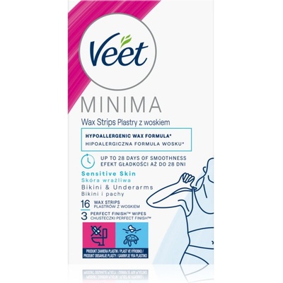 Veet Minima Hypoallergenic восъчни ленти за епилация на бикини зоната 16 бр