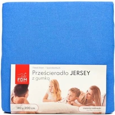 DobreSny Prostěradlo jersey s gumou modré 100% bavlna 200x200