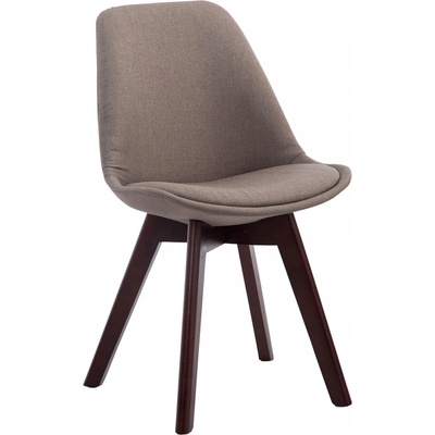 Design Shop Borne V2 látka dřevené nohy ořech Šedo hnědá Taupe