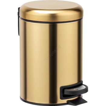 WENKO 24009800 - Кош за отпадъци LEMAN 17x25 cm неръждаема стомана/златист/черен (WE0298)