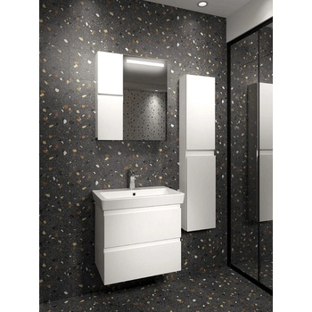 Gera Комплект водоустойчиви мебели за баня Лариса 60 см, цвят бял (Komplekt_Larisa)