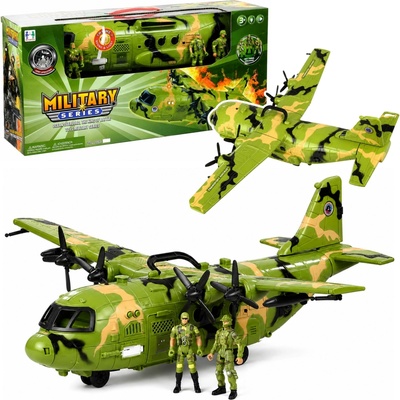 LEAN TOYS Vojenské lietadlo so svetelnými a zvukovými efektmi