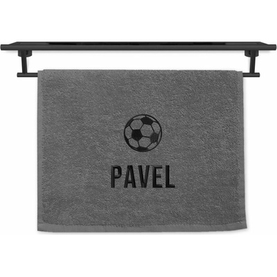 Povlečení Plus ručník se jménem na přání stříbrný 30 x 50 cm fotbalový míč