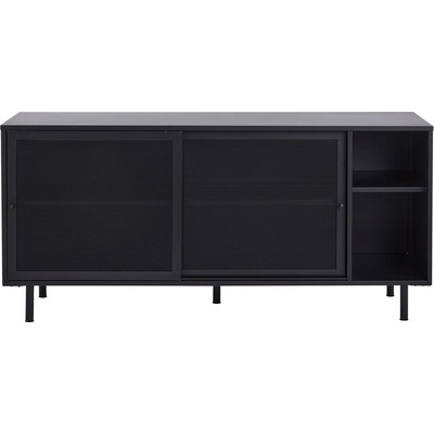 Unique Furniture Черен метален скрин с плъзгащи се врати 160x75x46 cm Veep - Unique Furniture (50220001)
