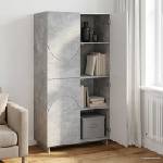 vidaXL Висок шкаф Бетонно сиво 79 x 41 x 151 см Инженерна дървесина (3433112)