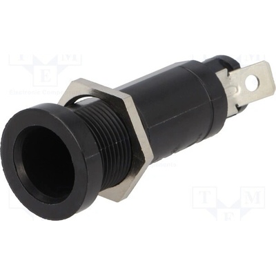 SCHURTER 0031.1631 Zásuvka; 5x20mm,6,3x32mm; 10A; 500VAC; FEC; na panel; černá; IP40