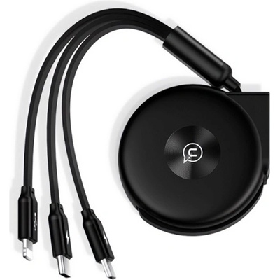 USAMS U20 кабел за данни 3 в 1 Type-C - Type-C/Lightning/microUSB, 100 см, ЧЕРЕН SJ280USB01 (SJ280USB01)