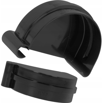 Bryza Čelná strana žľabu pravá plast Ø 125 mm RAL 9005 čierna