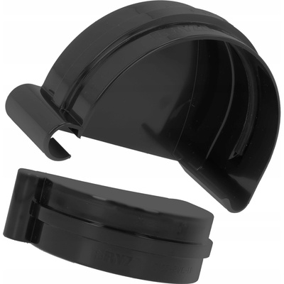 Bryza Čelná strana žľabu pravá plast Ø 125 mm RAL 9005 čierna