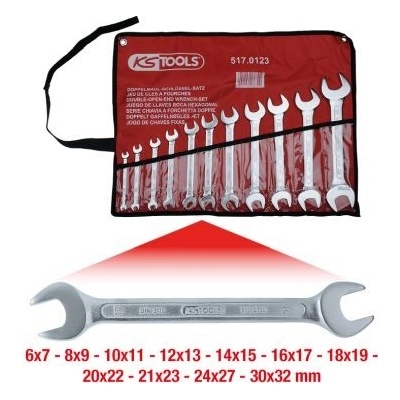 KS Tools Dvojitý-vidlicový klíč sada 517.0123